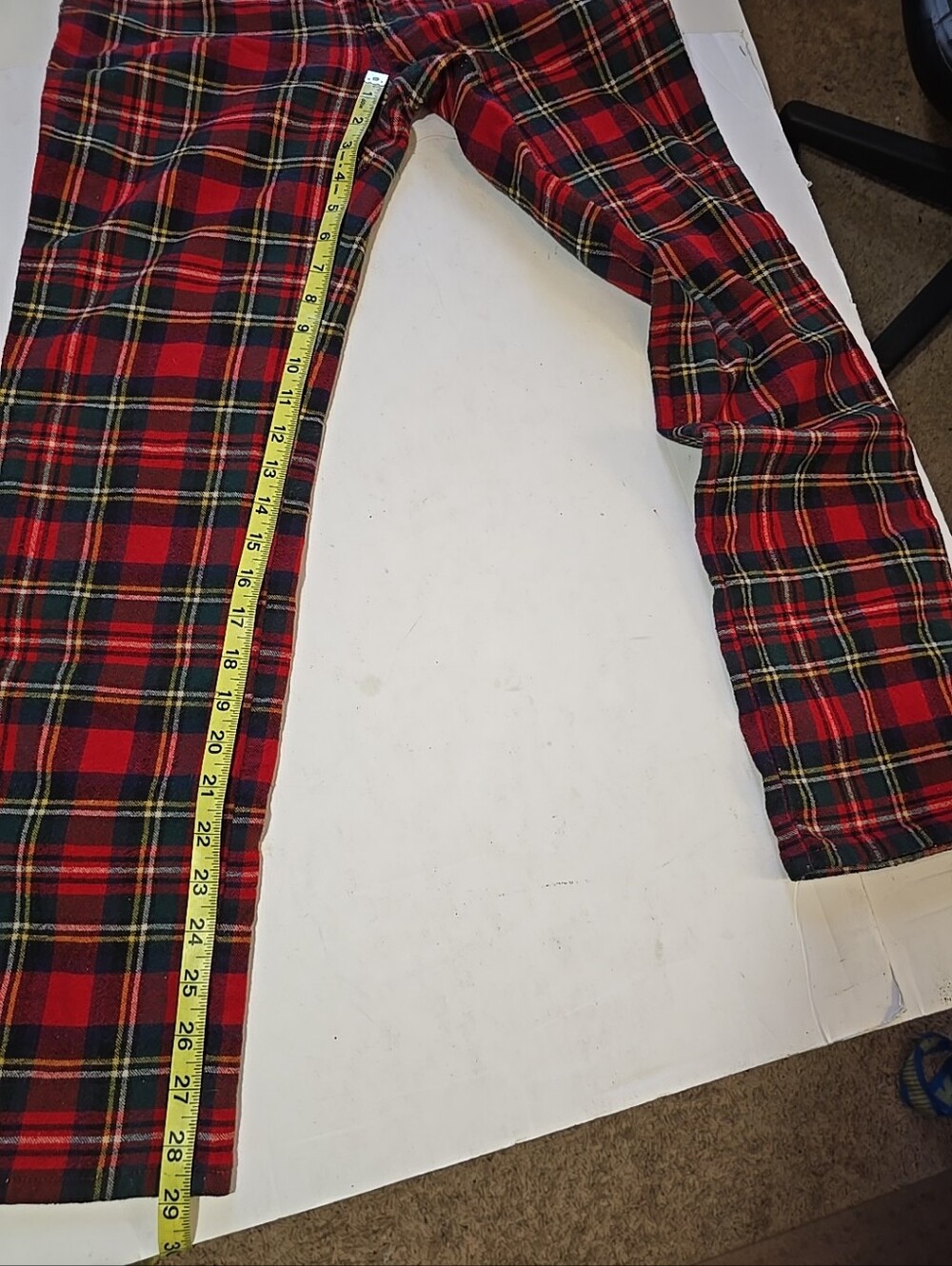 Vintage Moschino Tartan Red Plaid Wool Pants Size 29 - Picture 6 of 12
